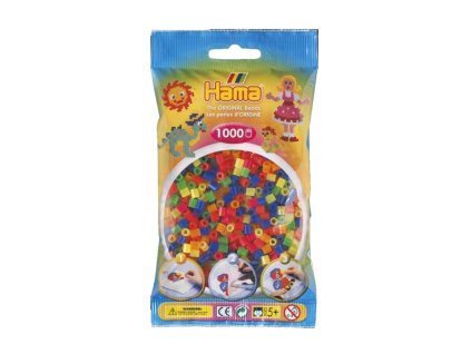 Zažehlovací korálky Hama MIDI transparentní neonové 1000ks v sáčku