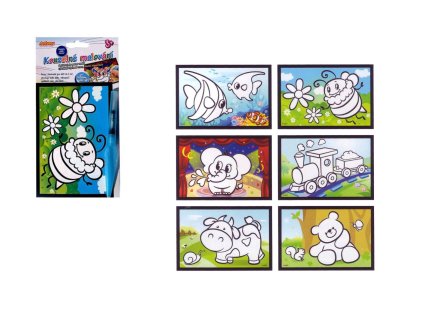 Kouzelné malování vodou asst 6 druhů na kartě 11x21cm 18ks v boxu