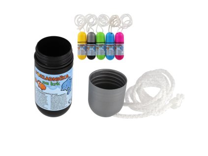 Pokladnička na krk se šňůrkou 11,5cm plast 5 barev vodotěsná