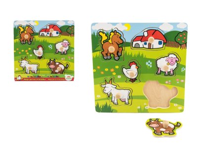 Vkládačka Moje první zvířátka 6ks 22,5x22,5x2,5 cm 12m+ MPZ