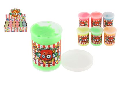 Sliz - hmota 80g prdící 6x5cm mix druhů 6 barev 24ks v boxu