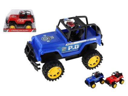 Auto policie terénní plast 22cm na setrvačník 2 barvy v blistru