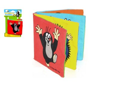 Knížka Krtek textilní šustící rozkládací 10x10cm na kartě 0+