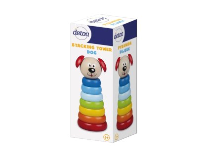 Pyramida pejsek dřevo 8ks 15cm v krabici 1+