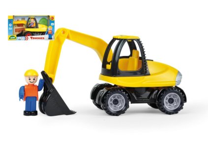 Auto Truckies bagr plast 25cm s figurkou v krabici 24m+