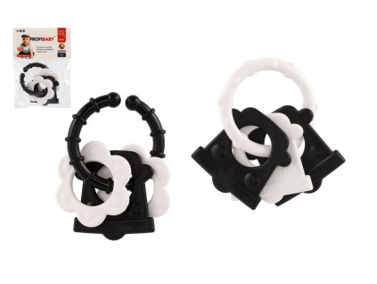 Kousátka 4 tvary kontrastní plast černobílé 2 druhy v sáčku 0m+