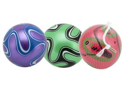 Míč barevný nafouknutý plast 15 cm asst 3 barvy v síťce
