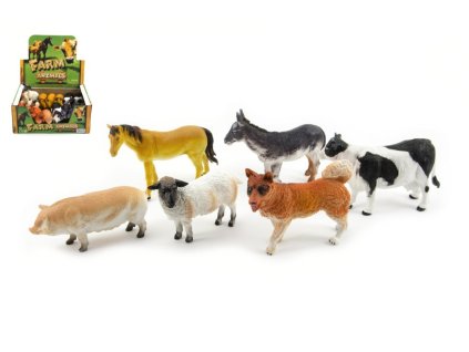 Zvířátka domácí farma plast 11cm mix druhů 18ks v boxu