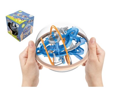 Hlavolam edukační koule 80 kroků plast 18cm v krabici 19x20x19cm CZ design