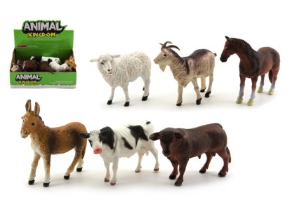 Zvířátka domácí farma plast 12cm mix druhů 12ks v boxu