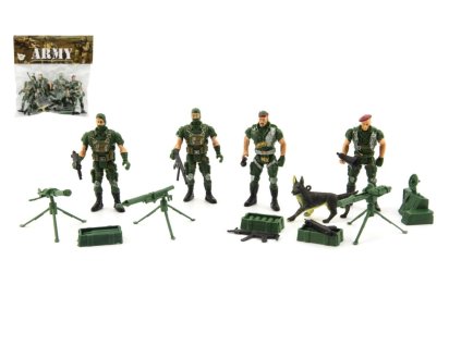 Sada vojáci 4ks s doplňky plast CZ design na kartě 18x19,5cm