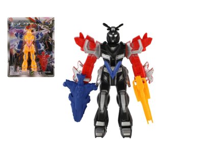 Bojovník/robot figurka plast 15cm 4 barvy na kartě