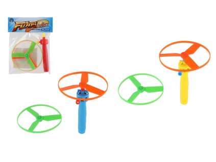 Vystřelovací vrtulka + startér plast 9cm 2 barvy v sáčku
