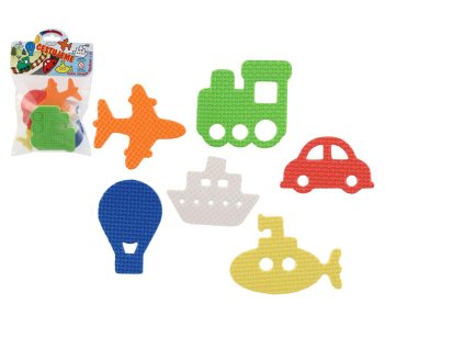Vodolepky Pěnové dílky cestujeme 6ks v sáčku 14x21cm