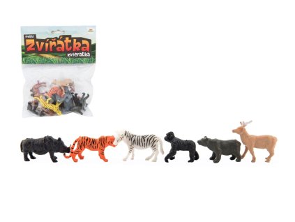 Zvířátka mini safari ZOO plast 5-6cm 12ks v sáčku