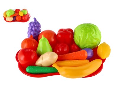 Ovoce a zelenina s podnosem plast v síťce 32x11x23cm