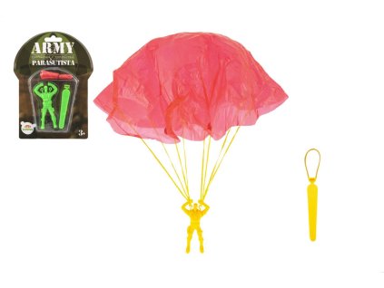 Parašutista figurka s padákem létající 9cm 2 barvy na kartě