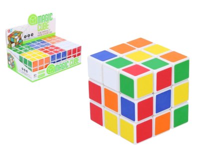 Kostka hlavolam 3x3x3 plast ve fólii 6x6x6cm 6ks v boxu