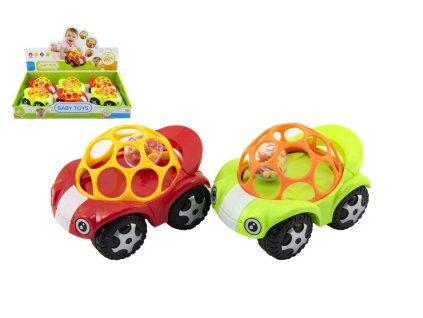 Auto pro nejmenší s míčkem 8x11cm 2 barvy 6ks v boxu
