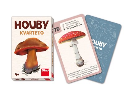 Kvarteto Houby společenská hra karty 32ks v papírové krabičce 7x11x1cm