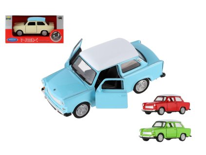 Auto Welly Trabant 601 Klasic kov/plast 11cm 1:34-39 na volný chod 4 barvy v krabičce 15x7x7cm