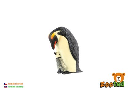 Tučňák císařský s mládětem zooted plast 6cm