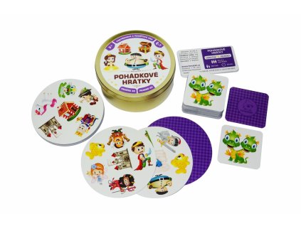 Pohádkové hrátky 2v1 společenská hra v plechové krabičce 10x4cm 4ks v boxu