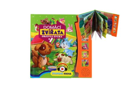 Zvuková knížka Domácí zvírata Objevuj zvuky CZ verze 19x19,5cm