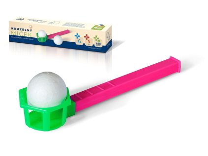 MAGIC BALL růžový kouzelný míček foukací hlavolam v krabičce 22x4,5x3cm