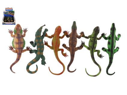 Zvířátko ještěři s přísavkou guma 22cm mix druhů 12ks v boxu
