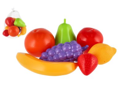 Ovoce 7ks plast v síťce 14x18x10cm