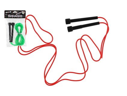 Švihadlo 300cm s plastovou rukojetí nastavitelné 2 barvy v sáčku