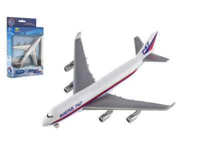 Letadlo Welly Boeing 747 plast/kov 15cm v krabičce 13x21x4,5cm