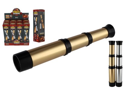 Dalekohled pirátský plast 19cm 2 barvy v krabičce 5x19x5cm 8ks v boxu