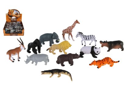 Zvířátko safari ZOO plast 5-10cm mix druhů v sáčku 36ks v boxu