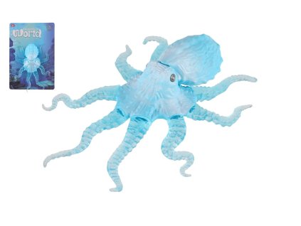 Chobotnice antistresová pevné tělo plast/silikon 15x19cm 4 barvy na kartě