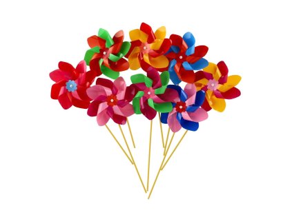 Větrník průměr 20cm barevný plast 47cm mix barev