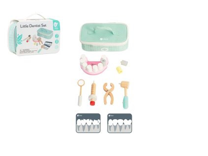 Sada zubař 18ks dřevo v látkové tašce v papírovém obalu 22x7x15cm