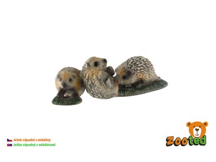 Ježek západní matka s mláďaty zooted plast 8cm