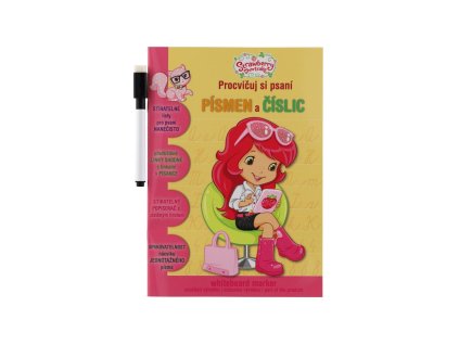 Sešit aktivit Procvičuj si písmena a číslice Jahůdka + stíratelný popisovač v sáčku 16,5x24x2cm