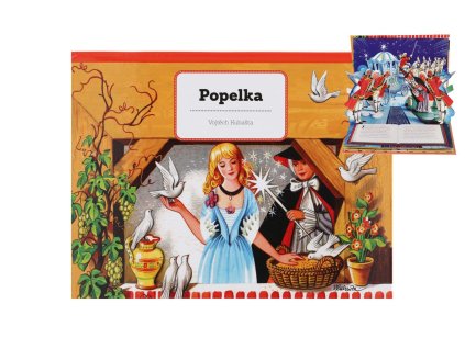 Knížka Popelka unikátní prostorové pohádky CZ text 26,5x20,5cm