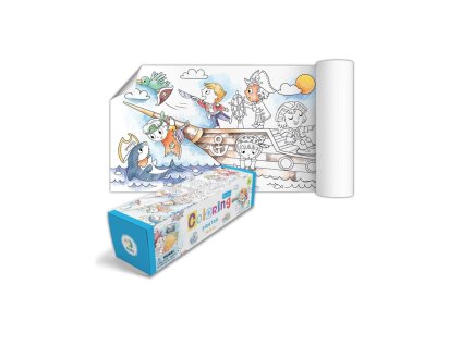 Plakát na vybarvení piráti 70x16cm v krabičce 19x5x5cm