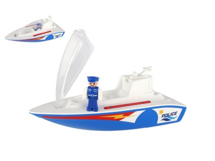 Boazz loď/člun policie s figurkou plast 38cm 24m+
