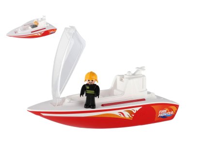 Boazz loď/člun hasiči s figurkou plast 38cm 24m+