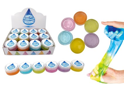 Sliz - hmota průhledná 7cm mix barev 24ks v boxu