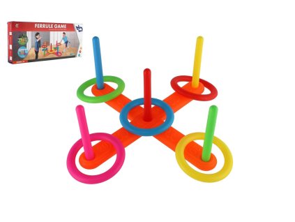 Házecí hra kříž s kruhy plast 12ks v krabici 42x19x6cm