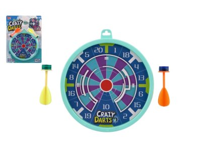 Terč se šipkami lepicími 2ks plast průměr 15,5cm na kartě