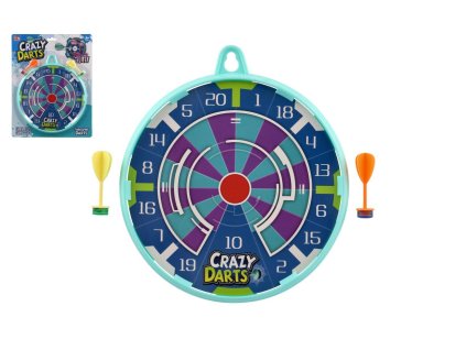 Terč se šipkami lepícími 2ks plast průměr 23cm na kartě