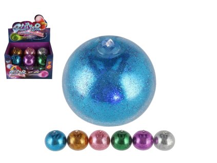 Míček antistresový mačkací sliz 7cm na baterie se světlem 6 barev 12ks v boxu