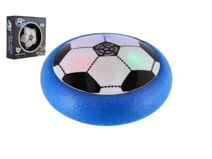 Air Disk fotbalový míč vznášející se plast 14cm na baterie se světlem v krabičce 20x20cm